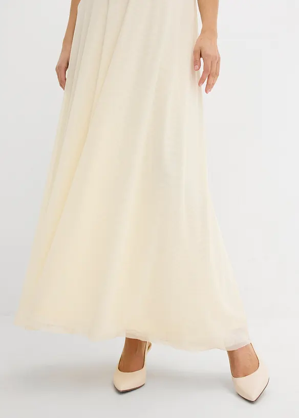 Robe de mari&eacute;e couleur jaune p&acirc;le avec fonction allaitement et veste cache-c&oelig;ur pour la grossesse et apr&egrave;s (ens. 2&nbsp;pces), bonprix