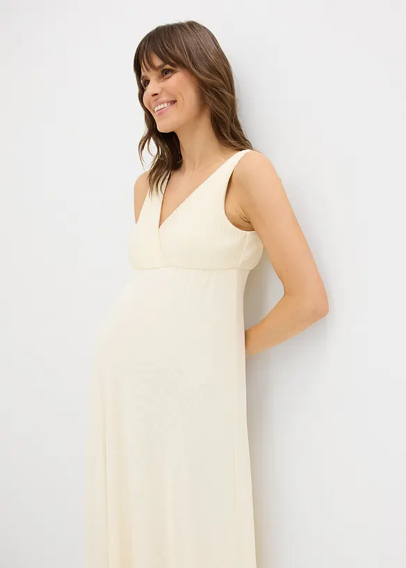 Robe de mari&eacute;e couleur jaune p&acirc;le avec fonction allaitement et veste cache-c&oelig;ur pour la grossesse et apr&egrave;s (ens. 2&nbsp;pces), bonprix