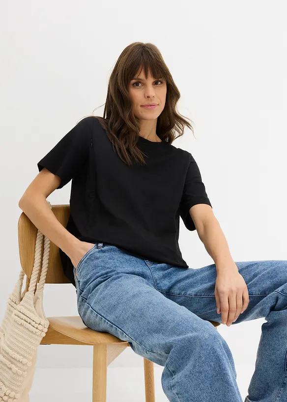 Umstandsshirt mit diskreter Stillfunktion mit Bio-Baumwolle, bonprix