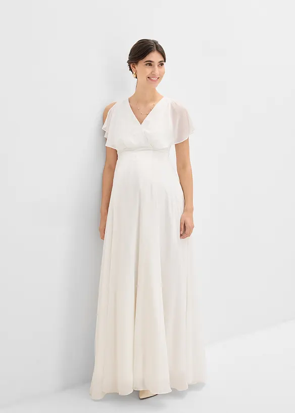 Robe de mari&eacute;e en mousseline pour la grossesse et l&rsquo;allaitement, bonprix