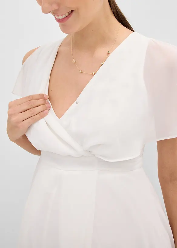 Robe de mari&eacute;e en mousseline pour la grossesse et l&rsquo;allaitement, bonprix