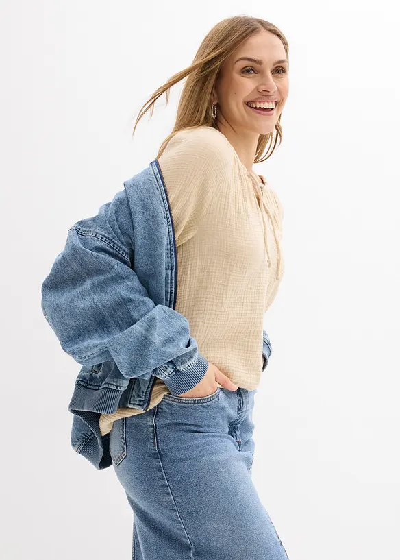 Blouse ample en gaze de coton, bonprix