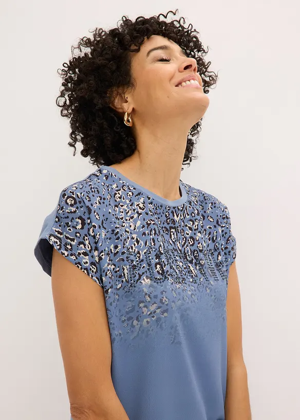 T-shirt &agrave; empi&egrave;cement tiss&eacute; et strass, bonprix