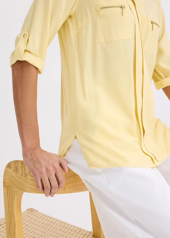 Tunikabluse aus flie&szlig;ender Viskose, bonprix