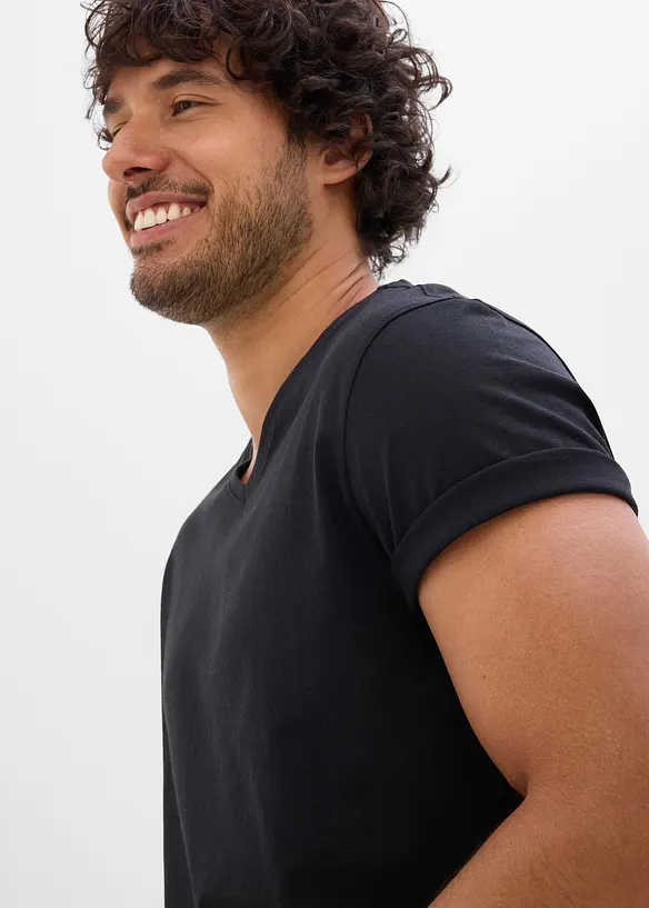 Lot de 3 T-shirts col V, bonprix