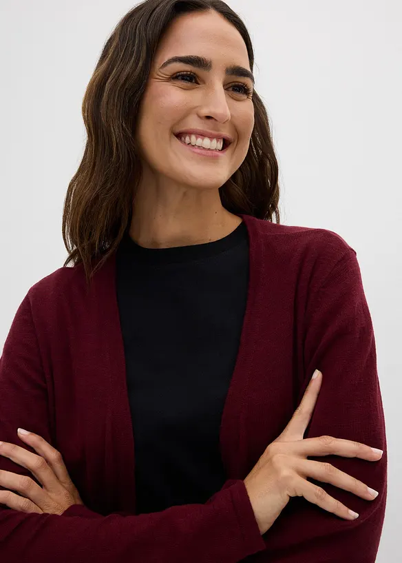 Gilet en maille 100% coton flamm&eacute;, bonprix