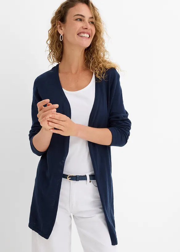 Strickjacke aus reiner leichter Baumwoll-Slub Qualit&auml;t, bonprix