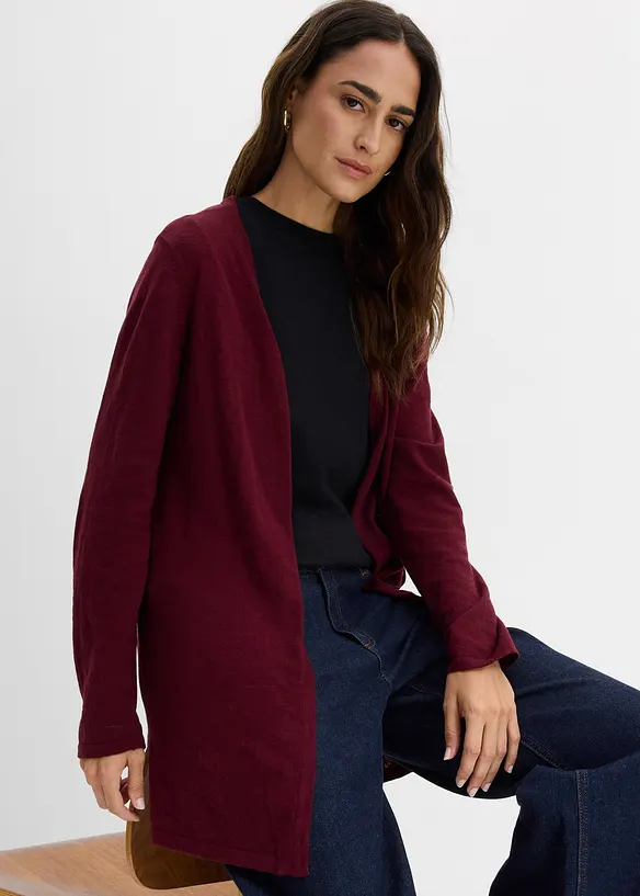 Gilet en maille 100% coton flamm&eacute;, bonprix