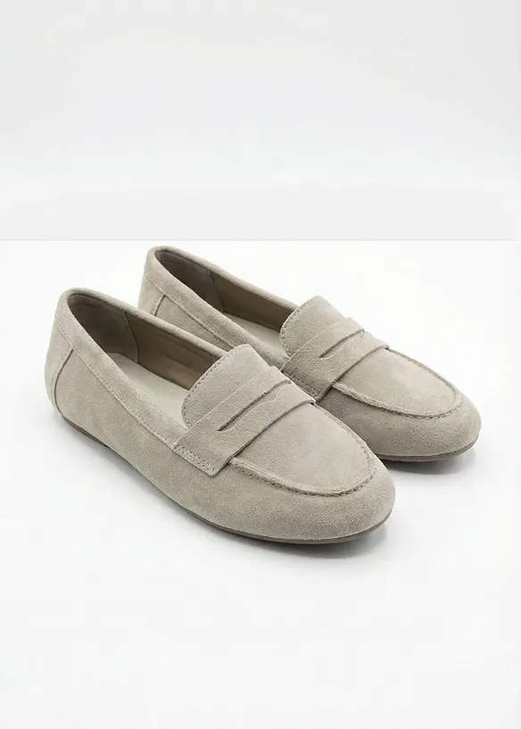 Mocassins en cuir velours, bonprix