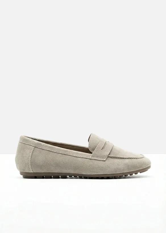 Mocassins en cuir velours, bonprix