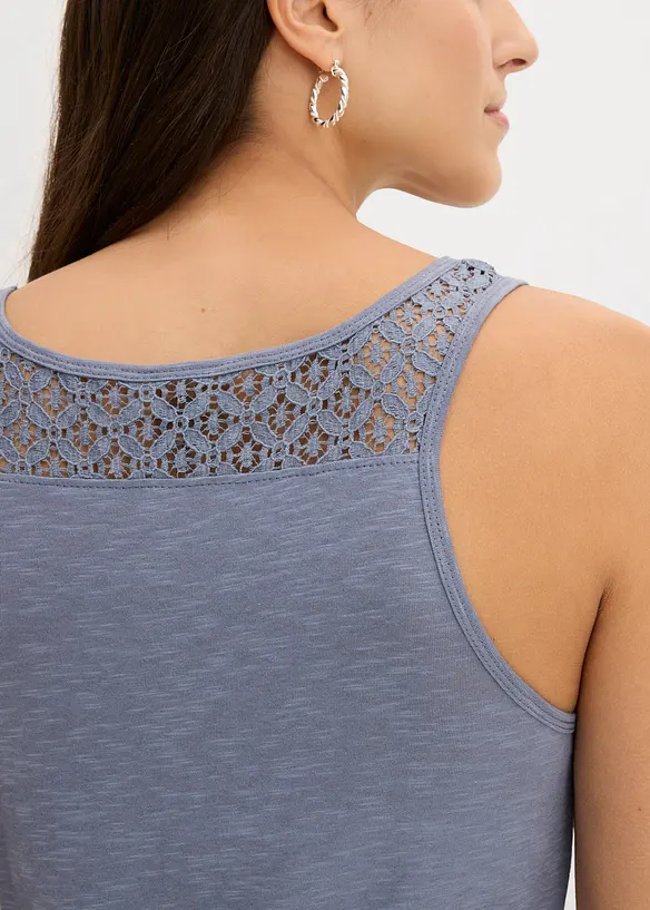 Shirtkleid aus Baumwolle mit Spitze, bonprix