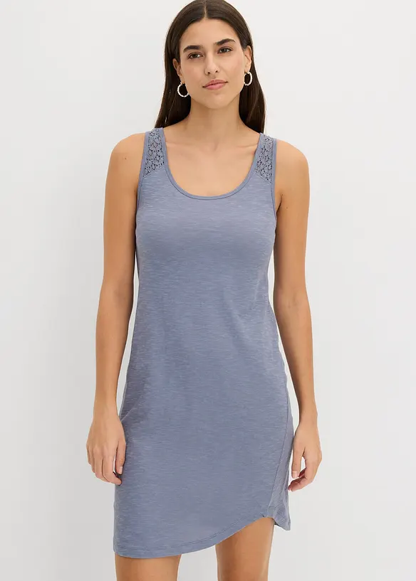 Shirtkleid aus Baumwolle mit Spitze, bonprix