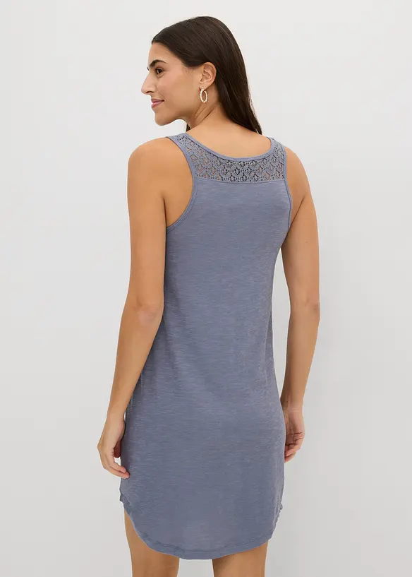 Shirtkleid aus Baumwolle mit Spitze, bonprix