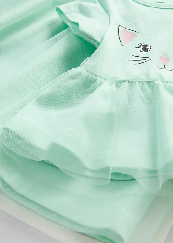 Robe en jersey fille et robe de poup&eacute;e (ens. 2 pces) 100% coton, bonprix