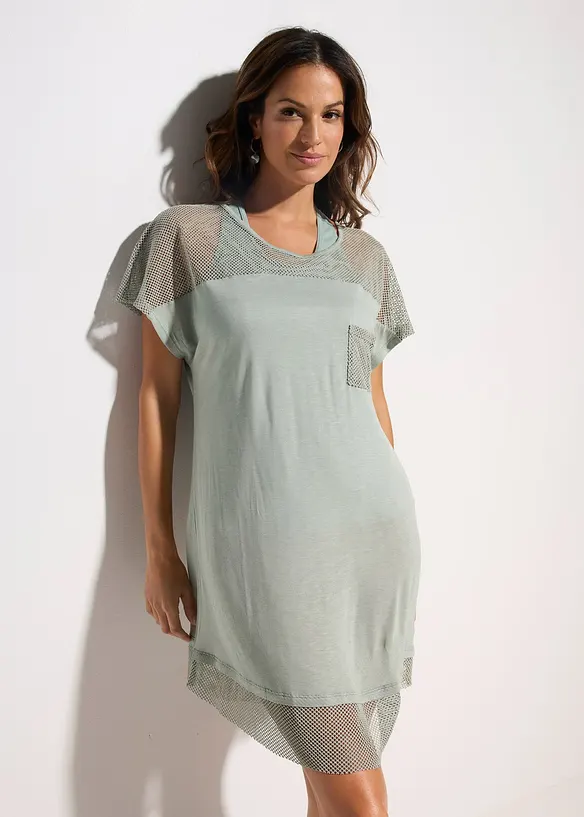 Strand Longshirt aus flie&szlig;ender Viskose, bonprix