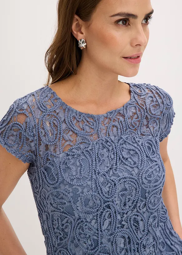 Blouse manches courtes en dentelle, bonprix