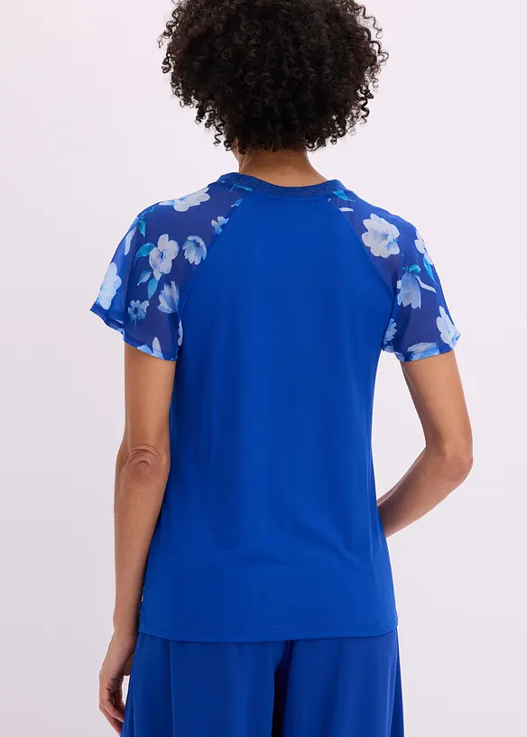 Shirt mit Chiffon&auml;rmeln, bonprix