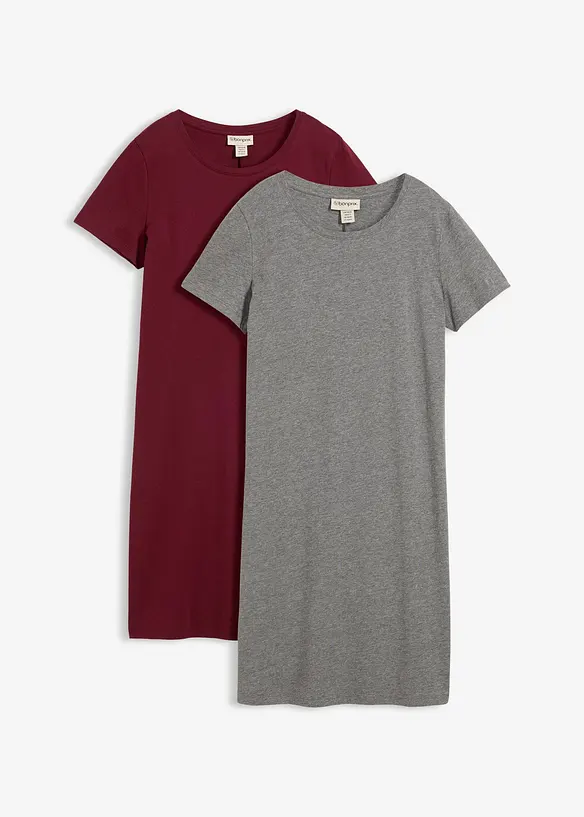 Jerseykleid aus reiner Baumwolle (2er Pack), bonprix