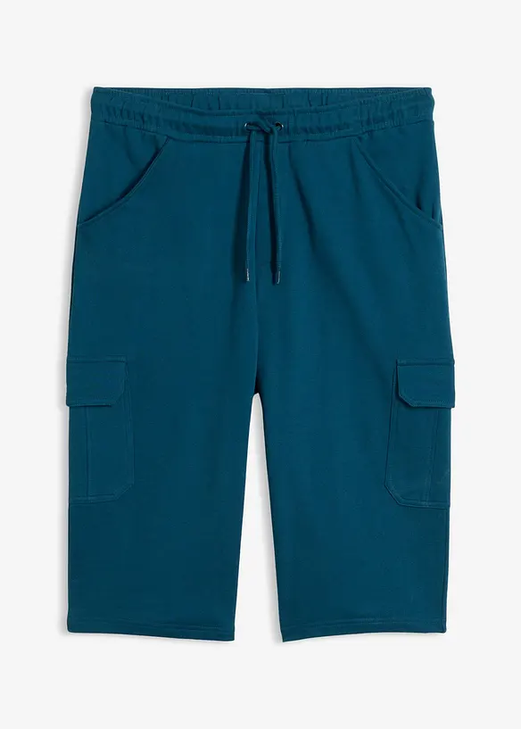 Long-Sweat-Cargobermuda aus reiner Baumwolle, bonprix