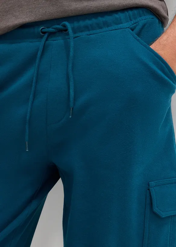 Long-Sweat-Cargobermuda aus reiner Baumwolle, bonprix