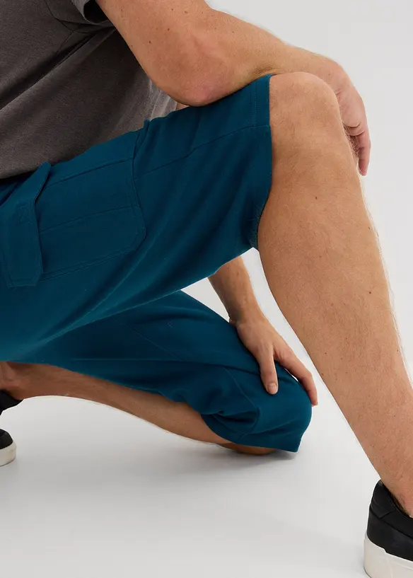 Long-Sweat-Cargobermuda aus reiner Baumwolle, bonprix