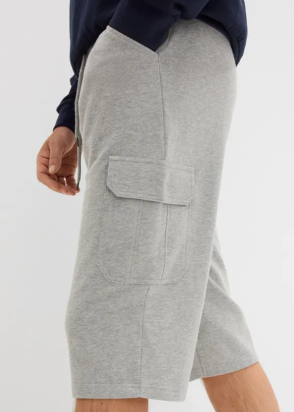 Long-Sweat-Cargobermuda aus reiner Baumwolle, bonprix