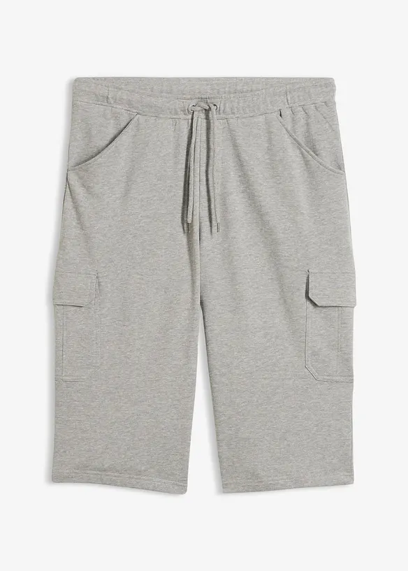 Long-Sweat-Cargobermuda aus reiner Baumwolle, bonprix