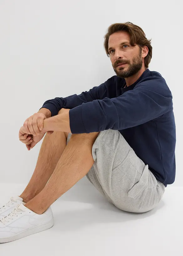 Long-Sweat-Cargobermuda aus reiner Baumwolle, bonprix