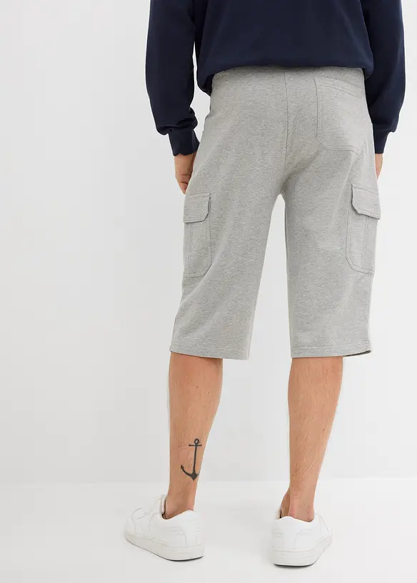 Long-Sweat-Cargobermuda aus reiner Baumwolle, bonprix