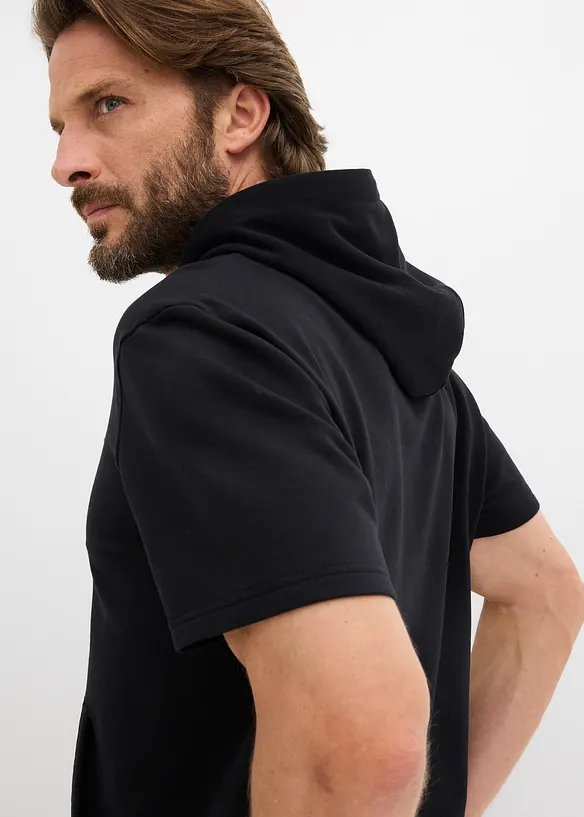 Sweat &agrave; capuche, manches courtes, bonprix