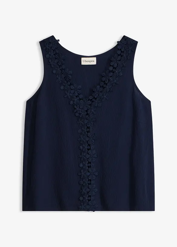 Blusentop aus strukturiertem Crinkle, bonprix