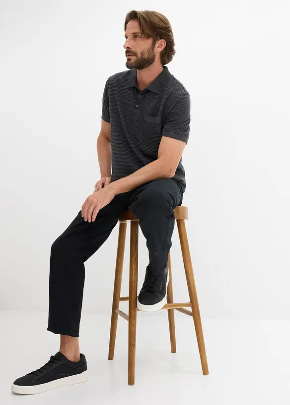 Polo aspect d&eacute;lav&eacute;, manches courtes, bonprix