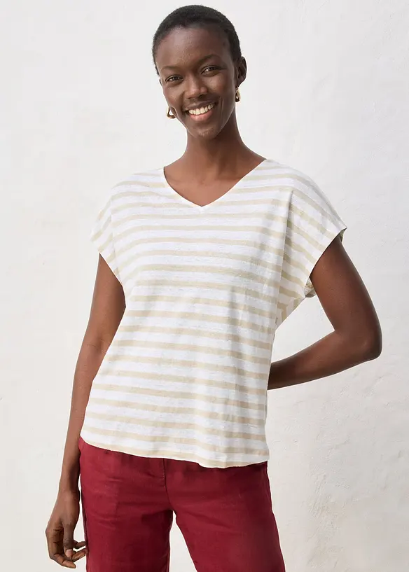 Shirt aus reinem Leinen mit Fledermaus&auml;rmeln, bonprix