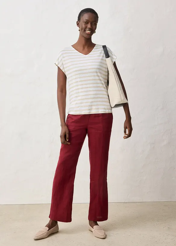 Shirt aus reinem Leinen mit Fledermaus&auml;rmeln, bonprix