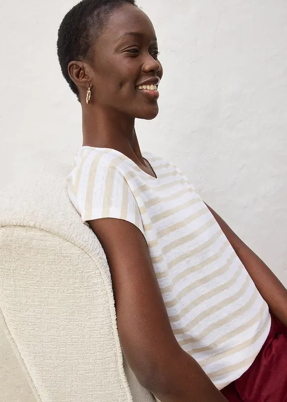 Shirt aus reinem Leinen mit Fledermaus&auml;rmeln, bonprix