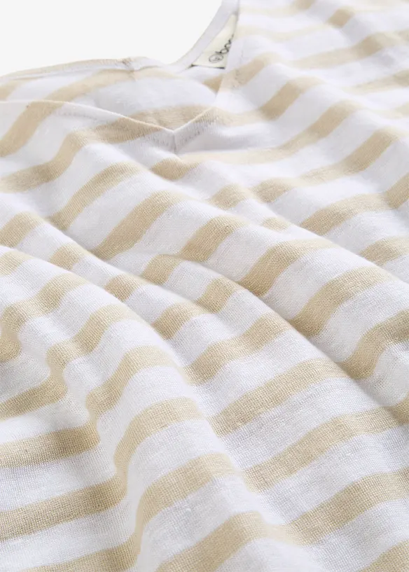 Shirt aus reinem Leinen mit Fledermaus&auml;rmeln, bonprix