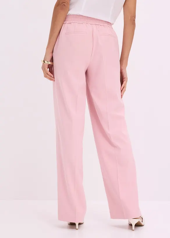 Pantalon large &agrave; pinces et boutons d&eacute;coratifs, bonprix