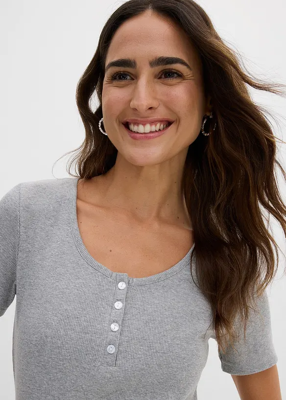 Henleyshirt aus reiner Bio-Baumwolle, bonprix