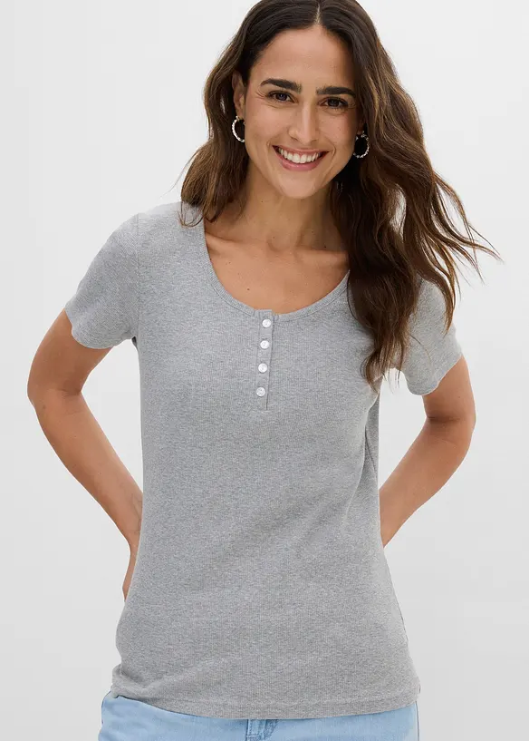 Henleyshirt aus reiner Bio-Baumwolle, bonprix