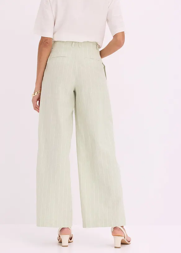 Bundfaltenhose mit Leinenanteil, bonprix