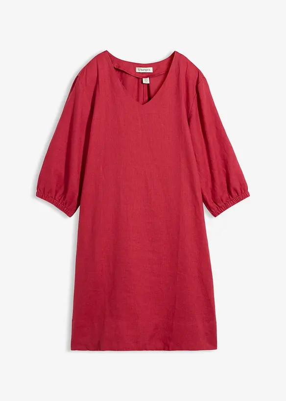 Kleid aus reinem Leinen, 3/4 Arm, bonprix
