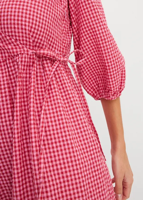 Wickelkleid  aus Strukturmaterial, bonprix