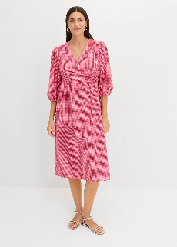 Wickelkleid  aus Strukturmaterial, bonprix