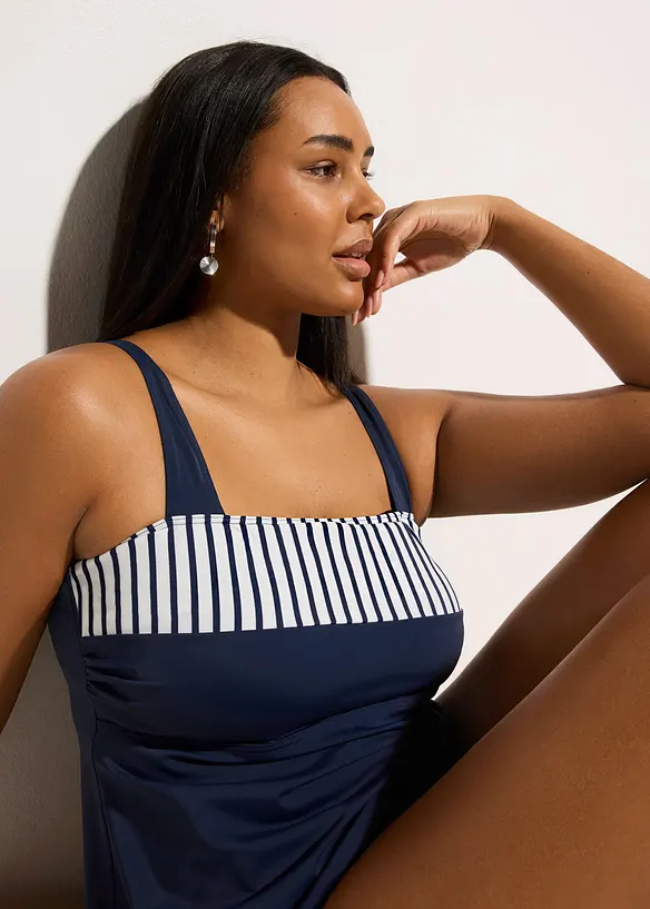 Tankini (ens. 2 pces) &agrave; bretelles larges, bonprix