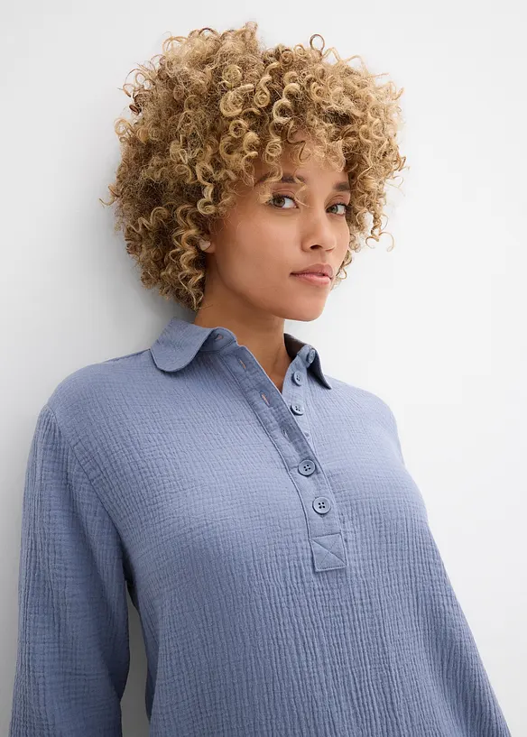 Hemdblusenkleid aus Musselin, bonprix