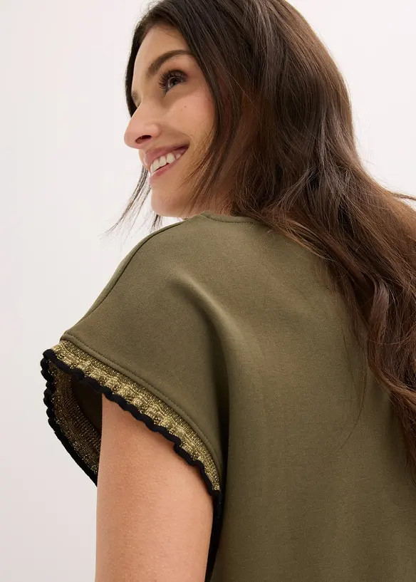 Shirt mit Verzierung aus reiner Baumwolle, bonprix