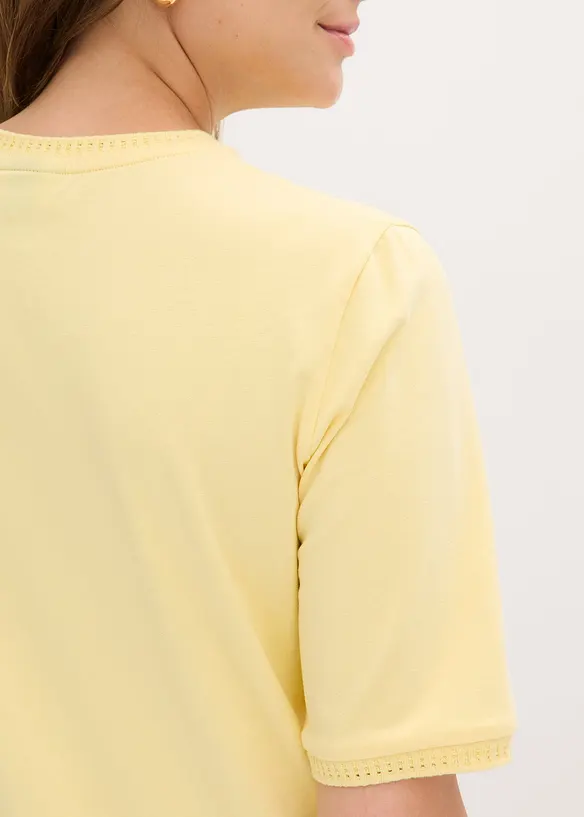 T-shirt &agrave; liser&eacute;s en dentelle, bonprix