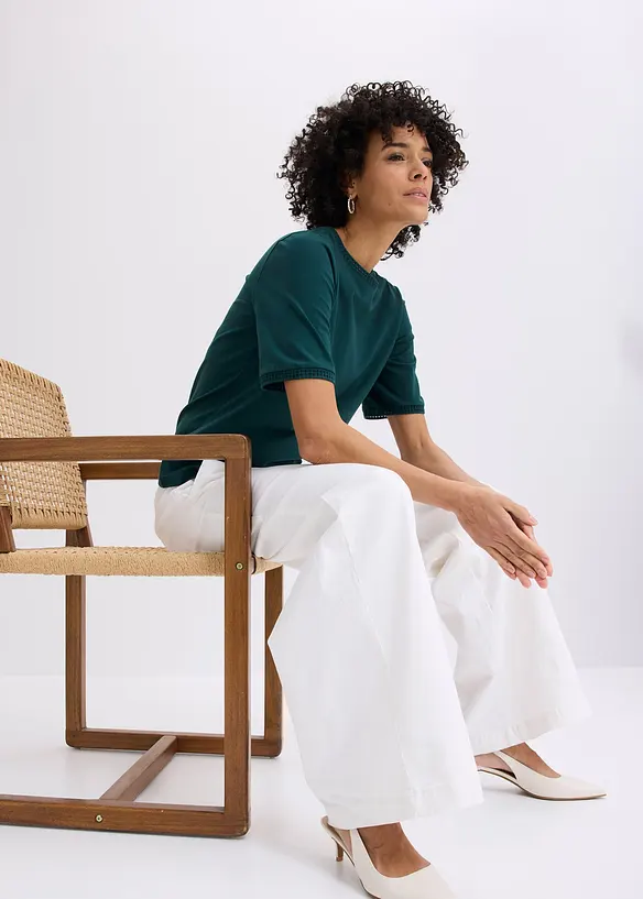 Shirt mit Spitzenborte, bonprix