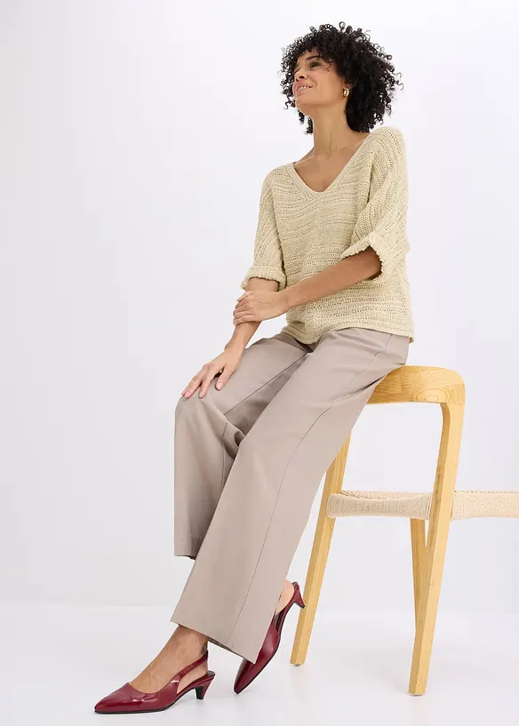 Grobstrick-Pullover aus B&auml;ndchengarn, bonprix