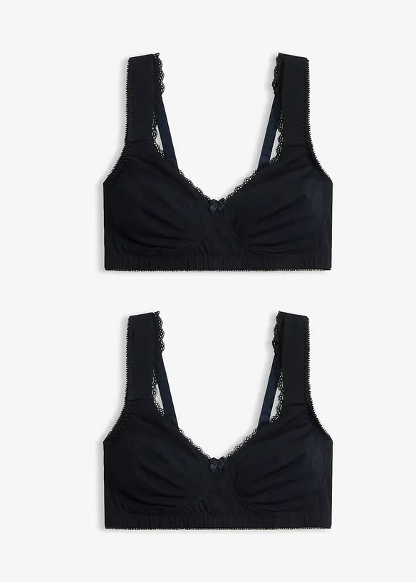 Minimizer T-Shirt-BH ohne B&uuml;gel mit Bio-Baumwolle (2er Pack), bonprix